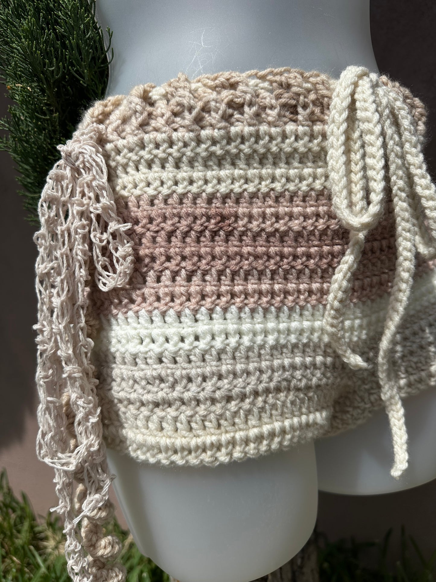 Neutral Fairy Crochet Booty Shorts