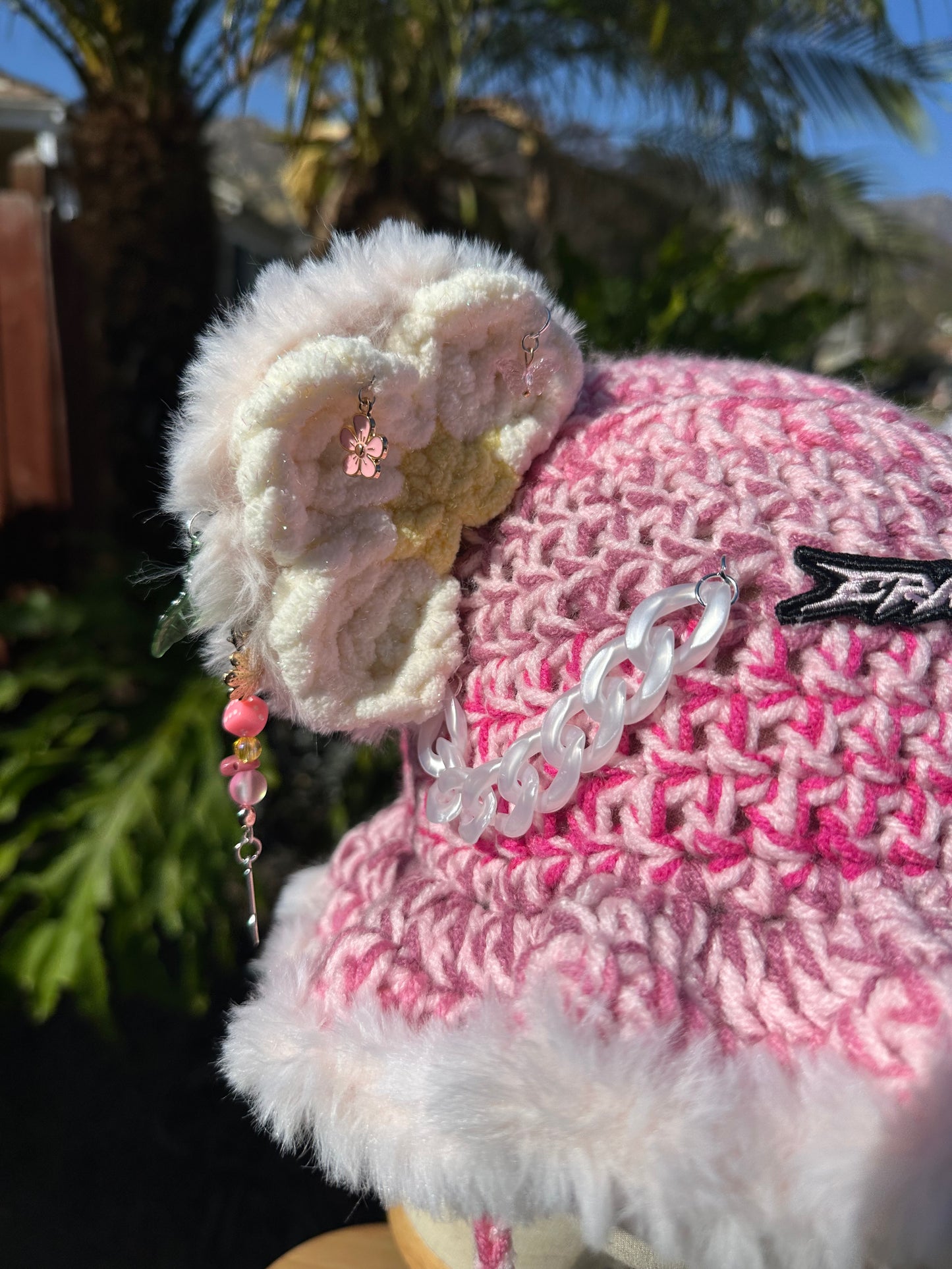Crank Flower Crochet Bucket Hat