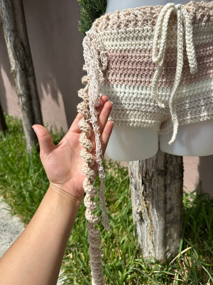 Neutral Fairy Crochet Booty Shorts