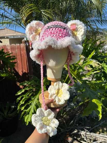 Crank Flower Crochet Bucket Hat
